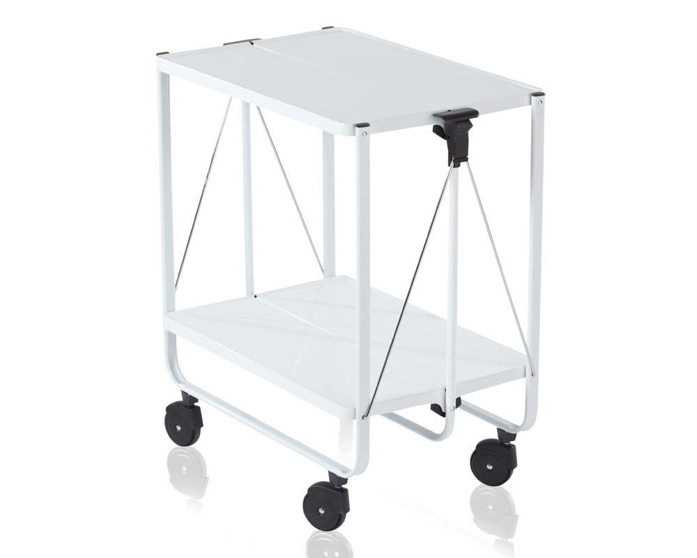 LEIFHEIT Folding White Food and Drink Serving Trolley Cart - Leifheit