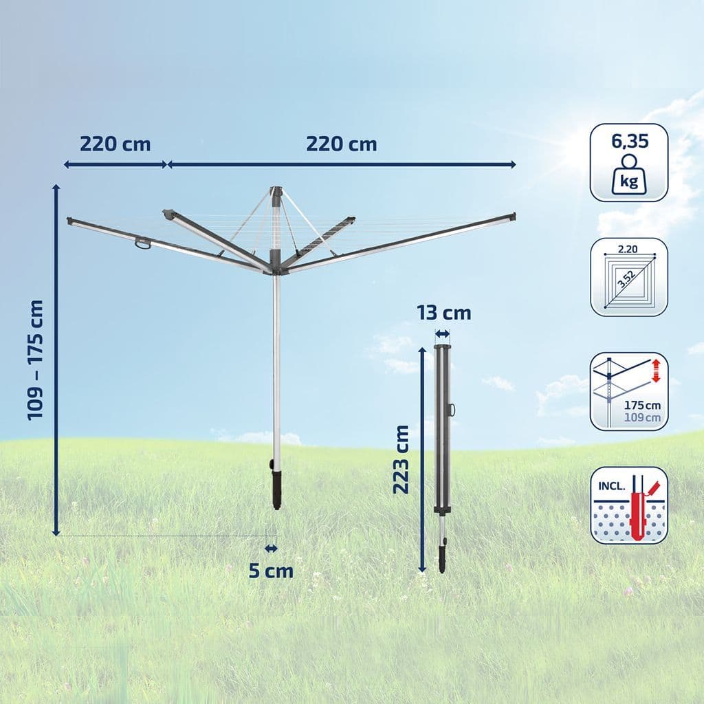 LEIFHEIT Linomatic Plus 600 60m Rotary Dryer - Leifheit