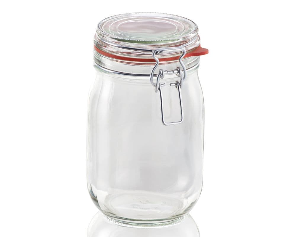 LEIFHEIT  Preserving and Storage Glass Jar With Clip Top Fastening Seal 1140ml - Leifheit