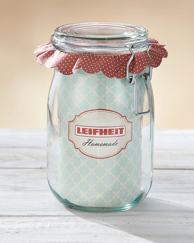 LEIFHEIT  Preserving and Storage Glass Jar With Clip Top Fastening Seal 1140ml - Leifheit