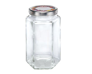 LEIFHEIT Preserving and Storage Hexagonal Glass Jar With Screw Top Lid 1700ml - Leifheit