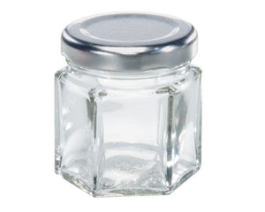 LEIFHEIT Preserving and Storage Hexagonal Glass Jar With Screw Top Lid 47ml - Leifheit